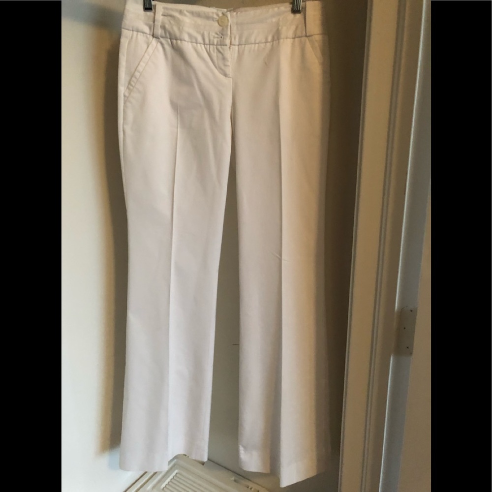 White bootcut pants